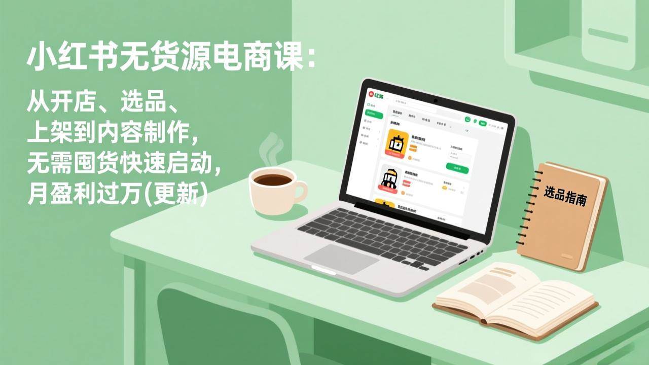 (19512期)小红书无货源电商课(7月更新):从开店、选品、上架到内容制作,无需囤货快速启动,月盈利过万-航海圈
