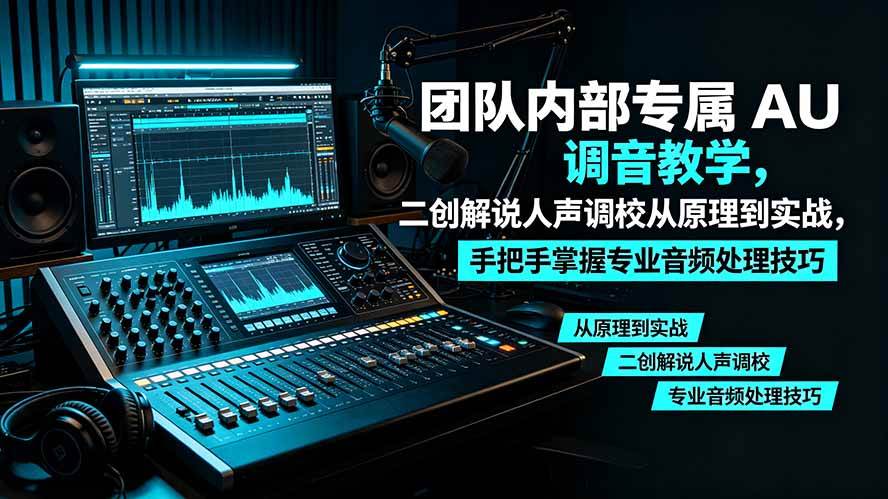 （19517期）某大佬团队内部专属 AU 调音教学，二创解说人声调校从原理到实战，手把手掌握专业音频处理技巧-航海圈