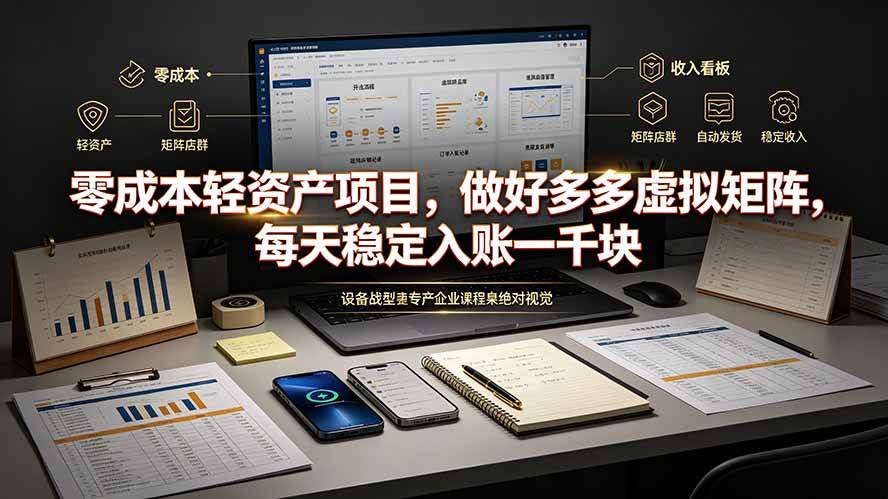 （19522期）零成本轻资产项目，做好多多虚拟矩阵，每天稳定入账一千块-航海圈