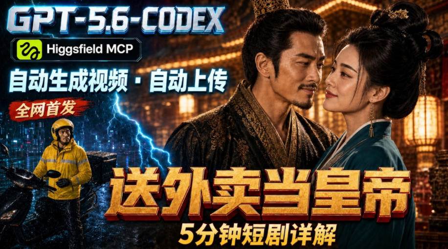 (19540期)GPT-5.6 Codex+Higgsfield MCP:一条指令生成5分钟短剧并自动上传YouTube(油管)-航海圈
