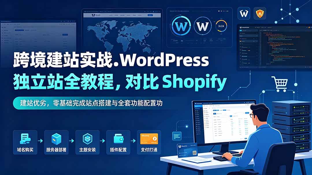 (19546期)跨境建站实战:WordPress 独立站全教程,对比 Shopify 建站优劣,零基础完成站点搭建与全套功能配置-航海圈