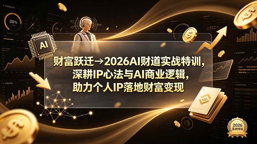 (19547期)财富跃迁→2026AI财道实战特训,深耕IP心法与AI商业逻辑,助力个人IP落地财富变现-航海圈