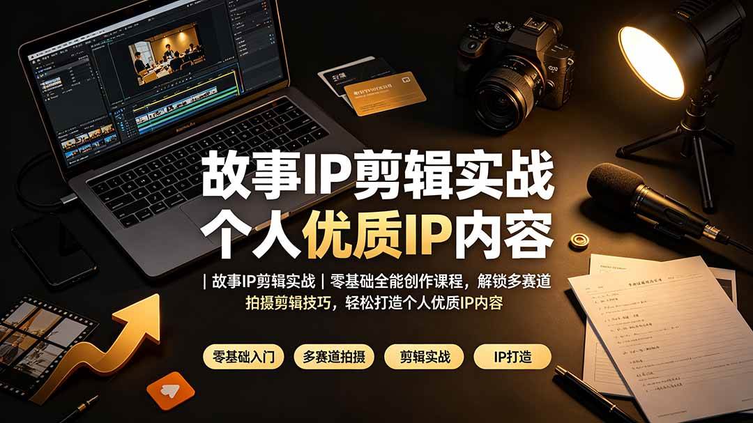 (19550期)故事IP剪辑实战|零基础全能创作课程,解锁多赛道拍摄剪辑技巧,轻松打造个人优质IP内容-航海圈