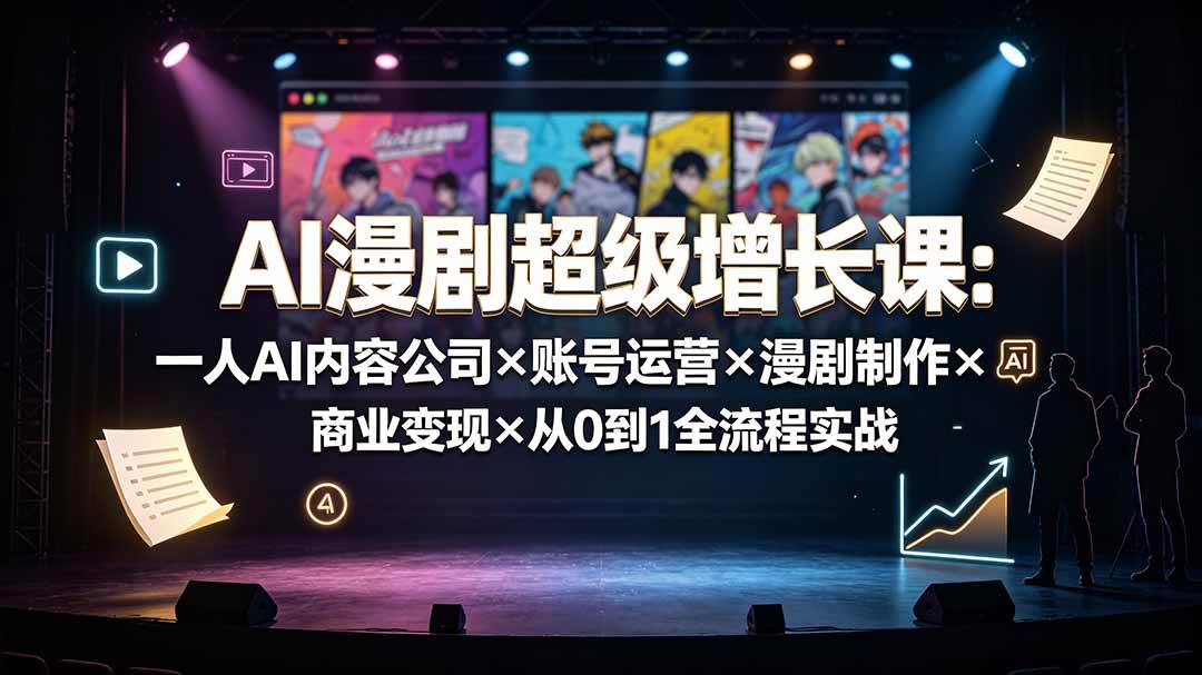 (19553期)AI漫剧超级增长课:一人AI内容公司×账号运营×漫剧制作×商业变现×从0到1全流程实战-航海圈