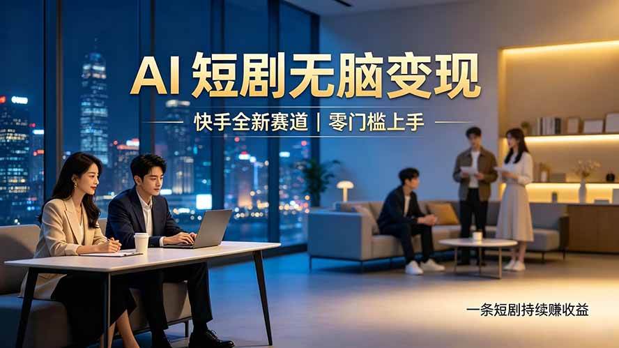 （19577期）别乱找副业了，快手 AI 短剧零门槛长久被动增收-航海圈