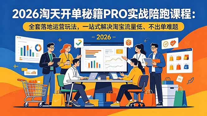 (19579期)2026淘天开单秘籍PRO实战陪跑课程-更新:全套落地运营玩法,一站式解决淘宝流量低、不出单难题-航海圈