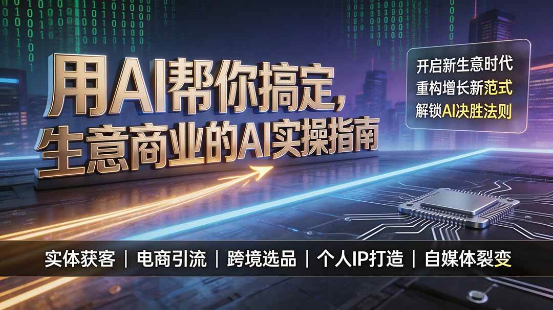 （19608期）用AI帮你搞定，生意商业的AI实操指南，开启新生意时代，重构增长新范式，解锁AI时代决胜法则-航海圈