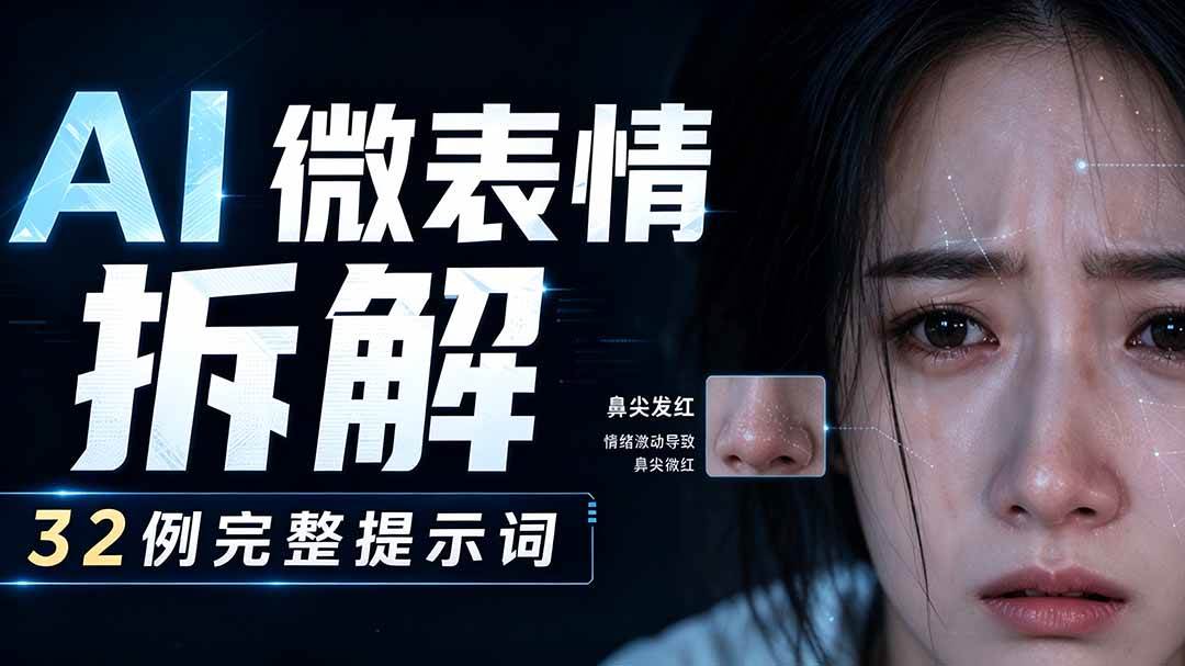 (19629期)AI微表情拆解提示词合集,精准调控AI角色表情,告别塑料感、AI面瘫脸。-航海圈