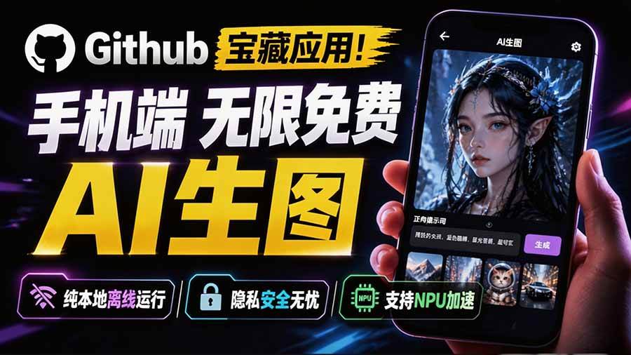 (19681期)Github宝藏应用!手机端无限免费AI 生图,纯本地离线运行,支持NPU加速 斩获3.1k stars,local-dream-航海圈