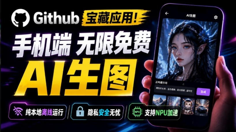 Github宝藏应用！手机端无限免费AI生图，纯本地离线运行，支持NPU加速斩获3.1k stars，local-dream-航海圈
