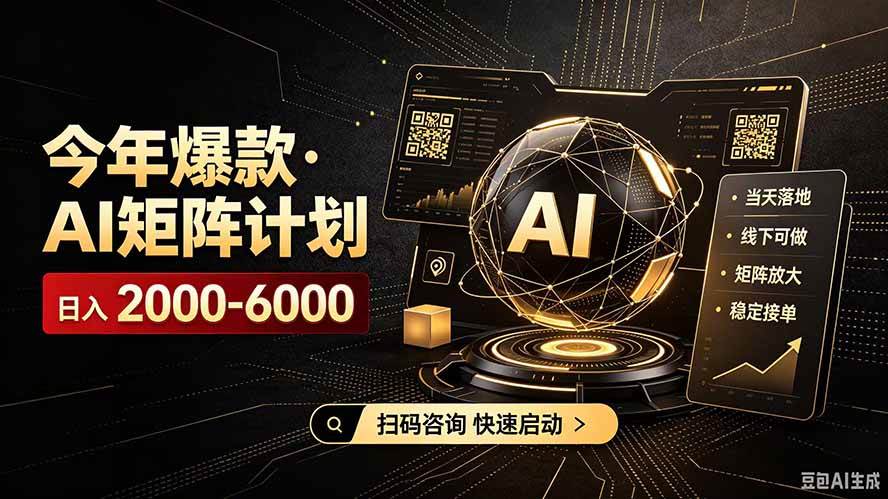 (19703期)AI矩阵计划!日收益3000-8000+,项目绿色长久,安全合规靠谱,可批量放大。扶持工作室和分公司-航海圈