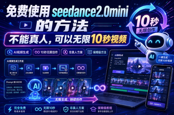 免费使用seedance2.0mini的方法，不能真人，可以无限10秒视频，9图+3音频参考-航海圈
