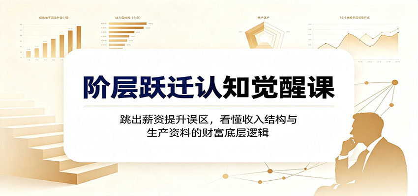 阶层跃迁认知觉醒课：跳出薪资提升误区，看懂收入结构与生产资料的财富底层逻辑-航海圈