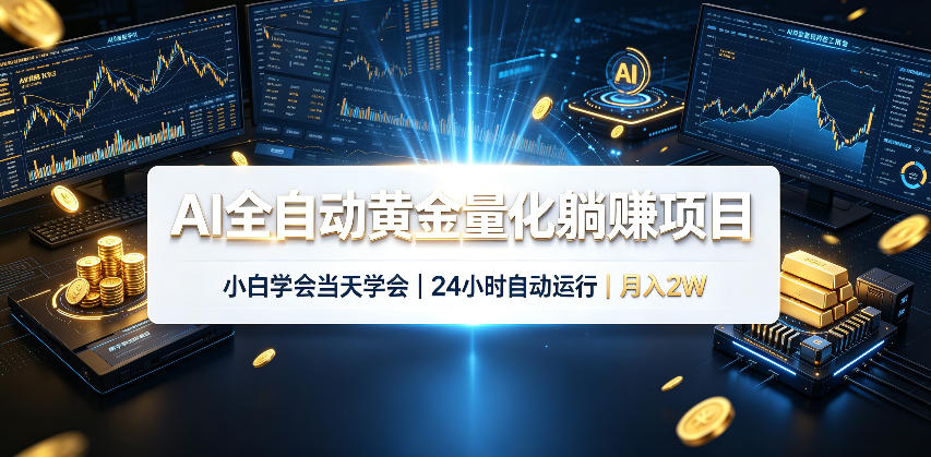 AI全自动黄金量化躺賺项目，小白学会当天学会，24小时自动运行，月入2W！【揭秘】-航海圈