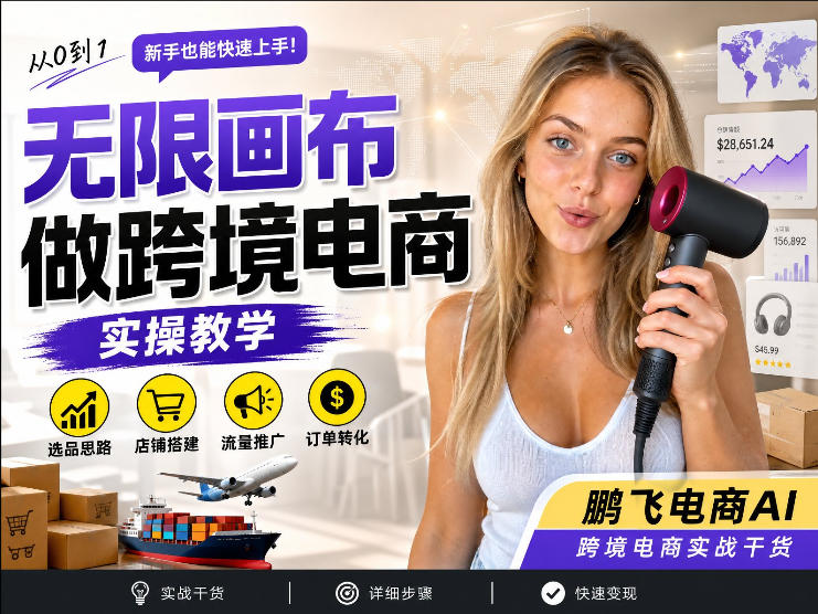 【跨境电商必备】AI无线画布制作商品宣传视频，四步搞定，无线画布工作流，操作简单好上手-航海圈