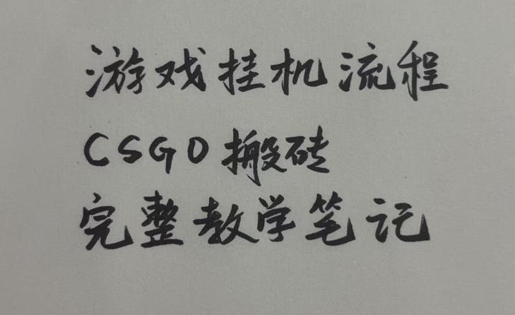 游戏挂G全流程笔记分享，CSGO游戏搬砖，小白看了当天学会见收益【揭秘】-航海圈