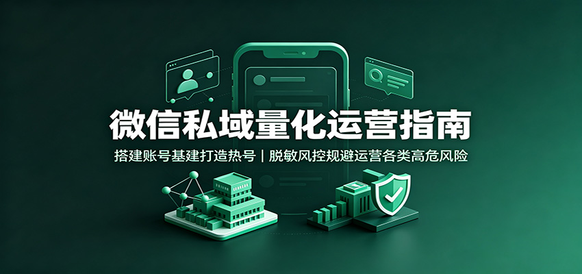 微信私域量化运营指南：搭建账号基建打造热号，脱敏风控规避运营各类高危风险-航海圈