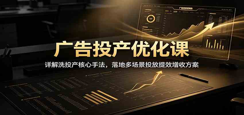 广告投产优化课：详解洗投产核心手法，落地多场景投放提效增收方案-航海圈