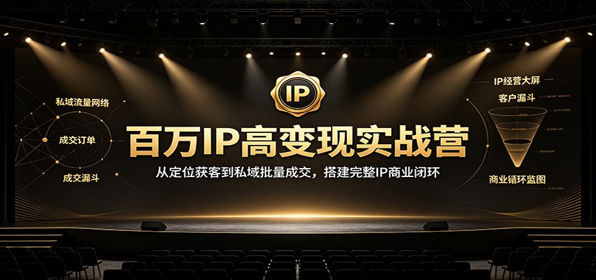 百万IP高变现实战营：从定位获客到私域批量成交，搭建完整IP商业闭环-航海圈