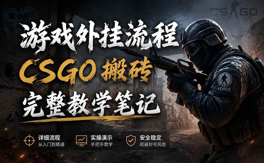 （19719期）游戏挂机全流程笔记分享，CSGO游戏搬砖，小白看了当天学会见收益-航海圈