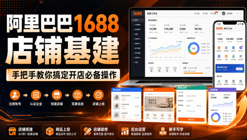 阿里巴巴1688店铺基建，手把手教你搞定开店必备操作（更新8月）-航海圈