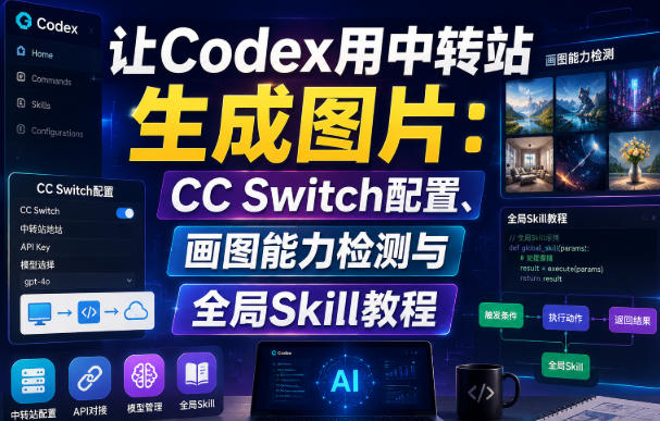 让Codex用中转站生成图片：CC Switch配置、画图能力检测与全局Skill教程-航海圈