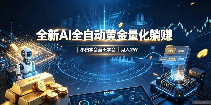 全新AI全自动黄金量化躺賺：小白学会当天学会，月入2W！【揭秘】-航海圈