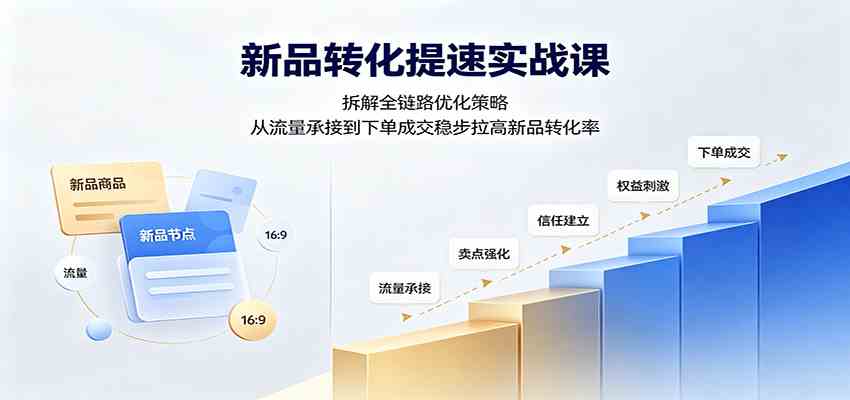 新品转化提速实战课：拆解全链路优化策略，从流量承接到下单成交稳步拉高新品转化率-航海圈