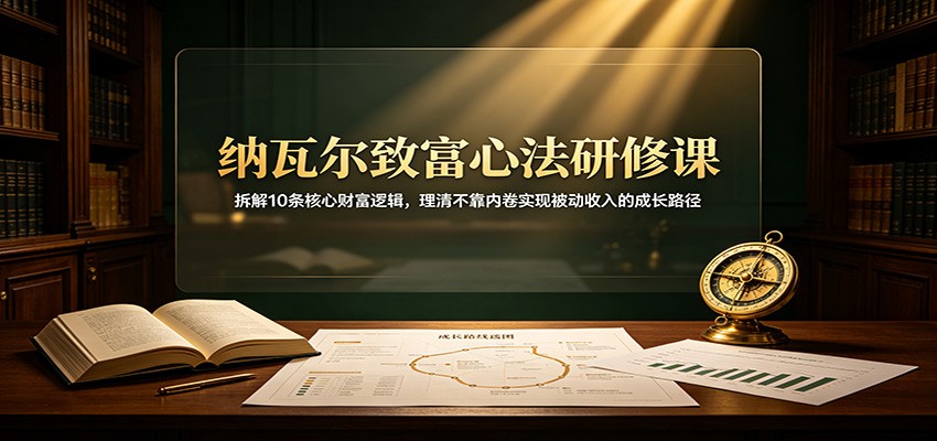 纳瓦尔致富心法研修课：拆解10条核心财富逻辑，理清不靠内卷实现被动收入的成长路径-航海圈