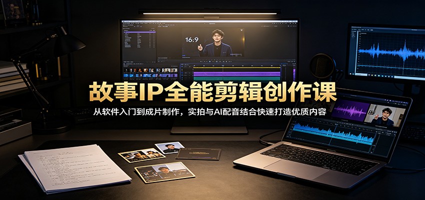 故事IP全能剪辑创作课：从软件入门到成片制作，实拍与AI配音结合快速打造优质内容-航海圈