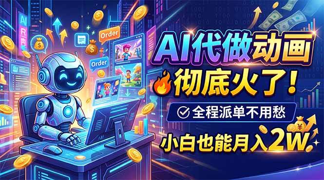 (19828期)AI代做动画,彻底火了!全程派单不用愁,小白也能月入2W-航海圈
