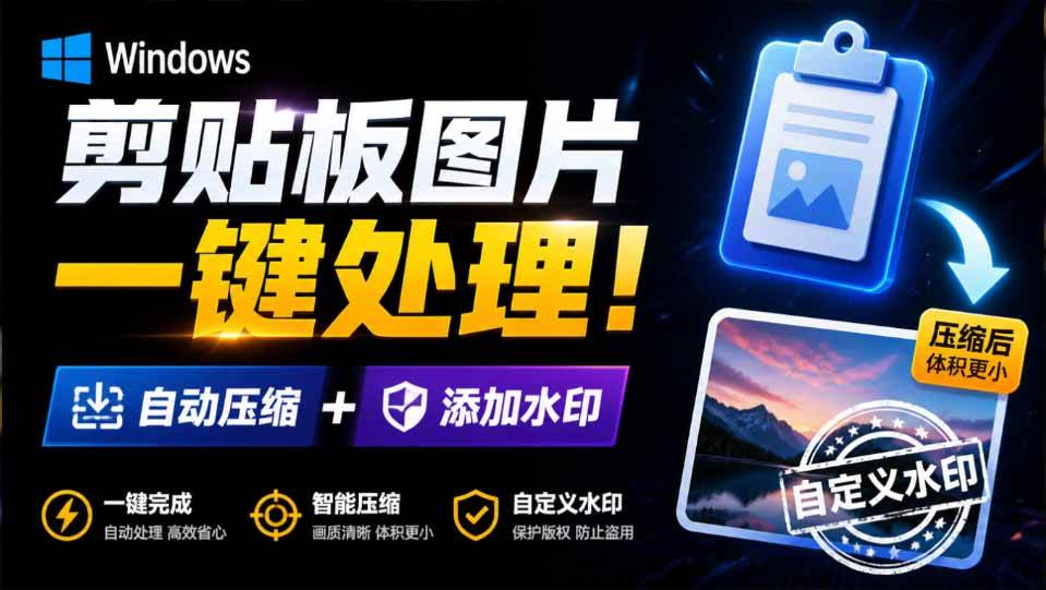 （19831期）Windows 剪贴板复制图片后，体积会暴涨数百倍？剪贴板图片一键自动压缩及添加水印工具-航海圈