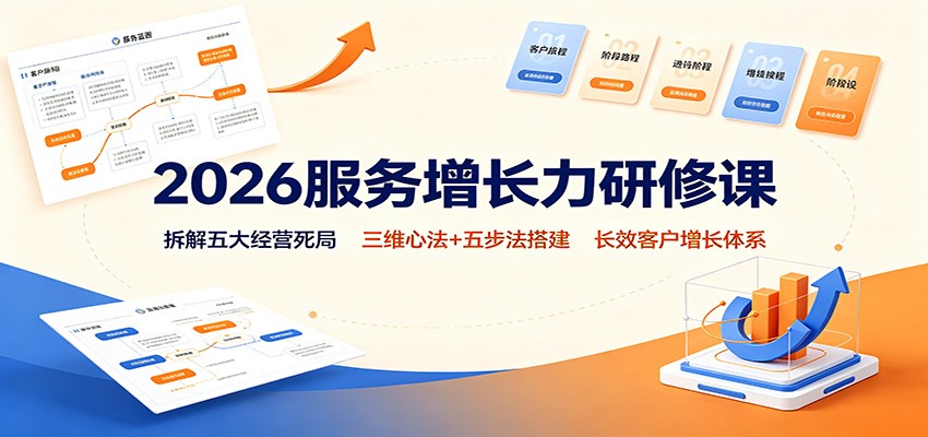 2026服务增长力研修课：拆解五大经营死局，三维心法+五步法搭建长效客户增长体系-航海圈